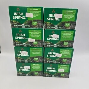 Irish Spring Original Scent Deodorant Bar Soap 12 Hour 3.7oz Lot of 8 NIB